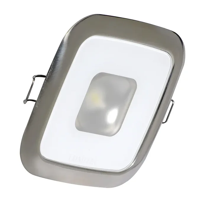 Lumitec Square Mirage Down Light – White – Polished Bezel