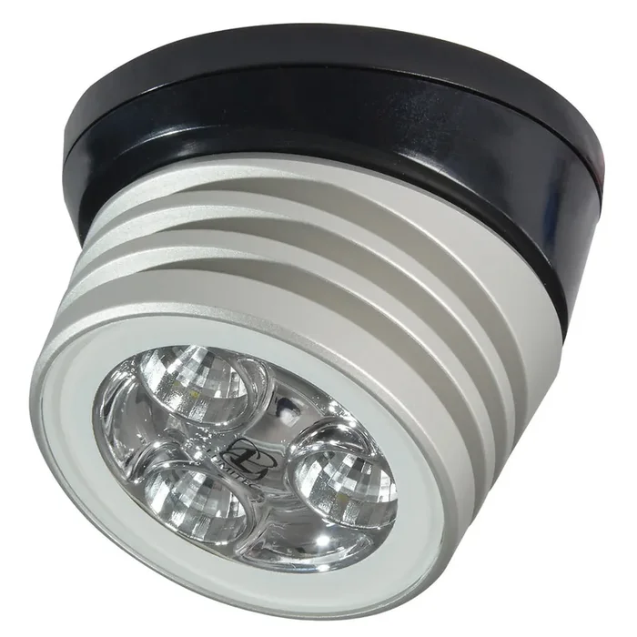 Lumitec Zephyr LED Spreader/Deck Light -Brushed, Black Base – White Non-Dimming