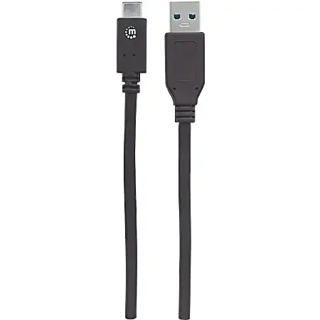 Manhattan USB-C to USB-A Cable, 1m, Male to Male, 10 Gbps (USB 3.2 Gen2 aka USB 3.1), 3A (fast charging), SuperSpeed+ USB