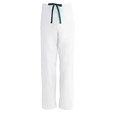 Medline ComfortEase™ Unisex Reversible Drawstring Scrub Pants, 5X, White