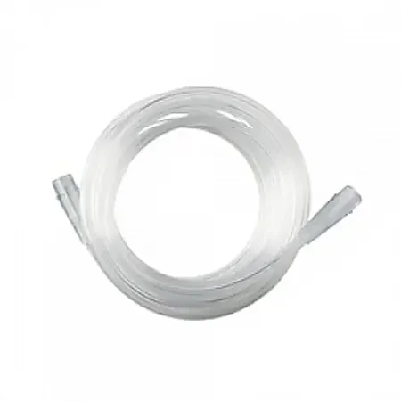 Medline Crush-Resistant Oxygen Tubing, Standard Connector, 7‘, Clear, Pack Of 50