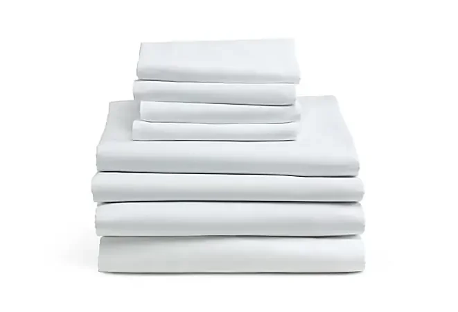 Medline Interblend Percale Flat Sheets, 60″ x 108″, White, Pack Of 12