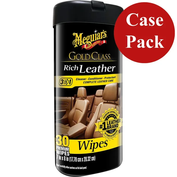 Meguiar‘s Gold Class™ Rich Leather Cleaner & Conditioner Wipes *Case of 6*