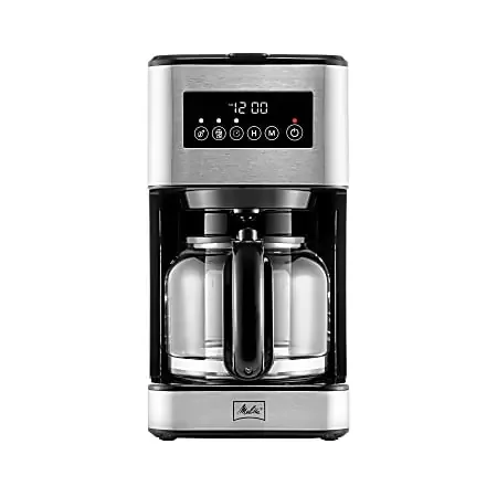 Melitta Aroma Tocco Plus 12-Cup Programmable Hot And Iced Drip Coffee Maker With Glass Carafe And Touch Control Display, Black