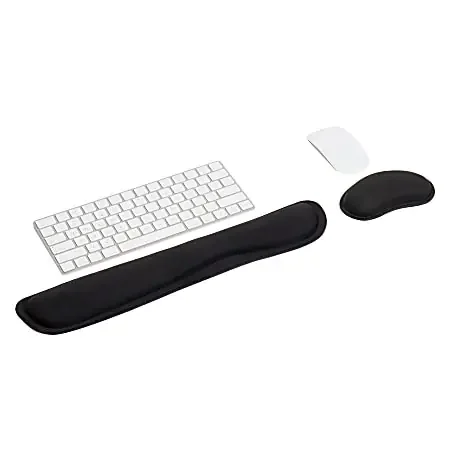 Mind Reader Ergonomic Keyboard and Mouse Wrist Rest Sets, 3/4″H x 3″W x 16-3/4,”L, Black, 2 Piece
