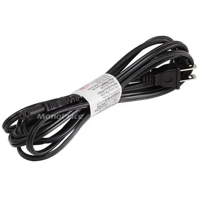 Monoprice 10ft 18AWG Figure 8 Shape AC Power Cord Cable w/o Polarized (C-7/1-15P) – Black