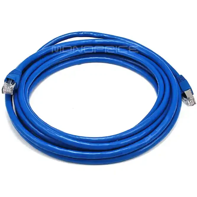 Monoprice 14FT 24AWG Cat6A 500MHz STP Ethernet Bare Copper Network Cable – Blue