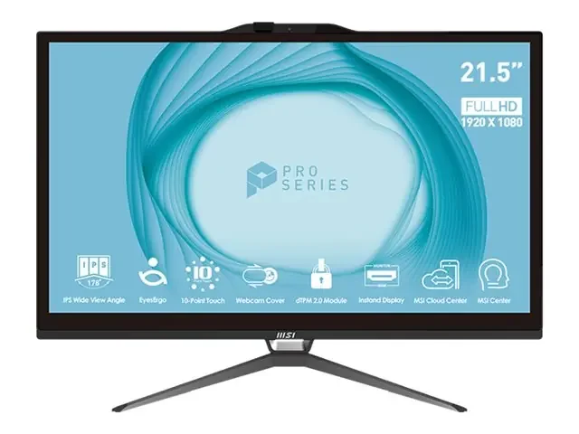 MSI Pro Pro AP222T 13M-004US All-in-One Computer – Intel Core i5 13th Gen i5-13400 – 8 GB RAM – 500 GB SSD – 21.5″ Full HD 1920 x 1080 Touchscreen Display – Desktop – Black