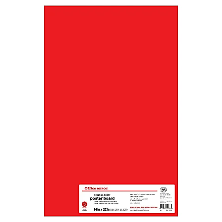 Office Depot® Brand Dual Color Poster Board, 14″ x 22″, Black/Orange, Blue/Yellow, Red/Green, Pack Of 3