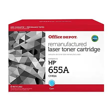 Office Depot® Remanufactured Cyan Toner Cartridge Replacement for HP CF451A, OD655AC