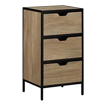 Office Star Freeport 16″W 3-Drawer Accent Storage Cabinet, Oak