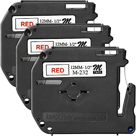 P-touch P-touch Nonlaminated M Series Tape Cartridge – 1/2″x 26 1/5 ft – Rectangle – Direct Thermal – White – Self-adhesive, Non-laminated – 3/Bundle