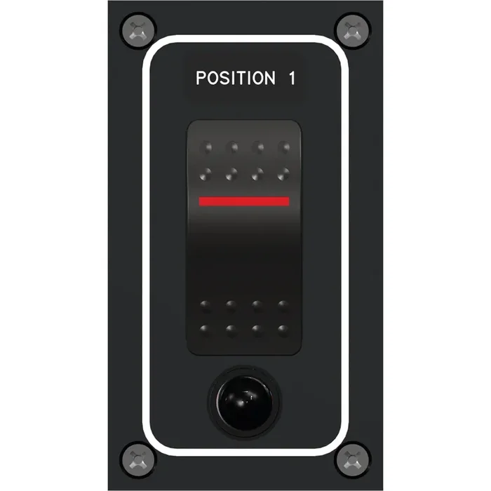 Paneltronics Waterproof Panel – DC 1-Position Illuminated Rocker Switch & Circuit Breaker