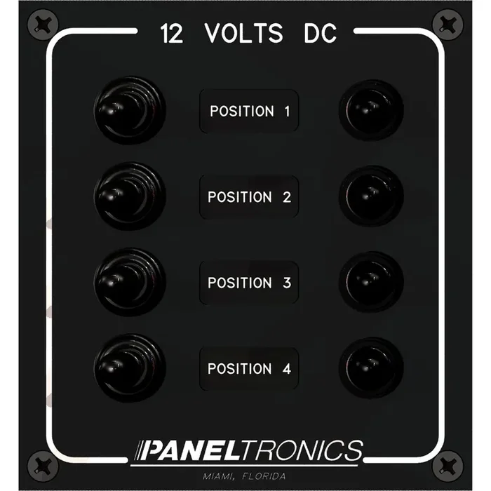 Paneltronics Waterproof Panel – DC 4-Position Toggle Switch & Circuit Breaker