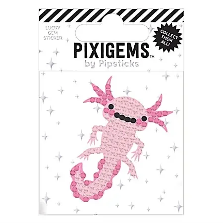 Pipsticks Pixigem Sticker, 2″ x 2″, Alvin Axolotl