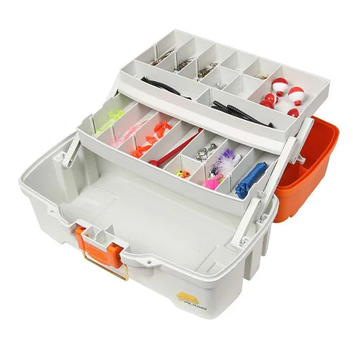 Plano Ready Set Fish Two-Tray Tackle Box – Orange/Tan [620210]