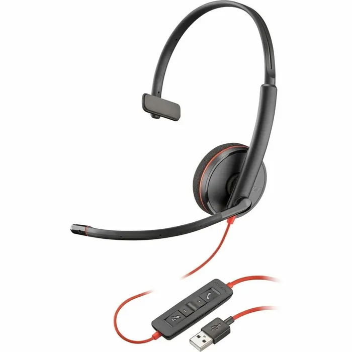 Poly Blackwire 3210 Monaural USB-A Headset (Bulk Qty.50) – Mono – USB Type A – Wired – 32