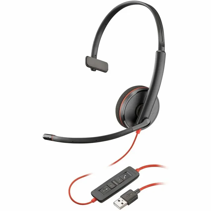 Poly Blackwire 3210 Monaural USB-A Headset TAA (Bulk) – Mono – USB Type A – Wired – 32 Ohm