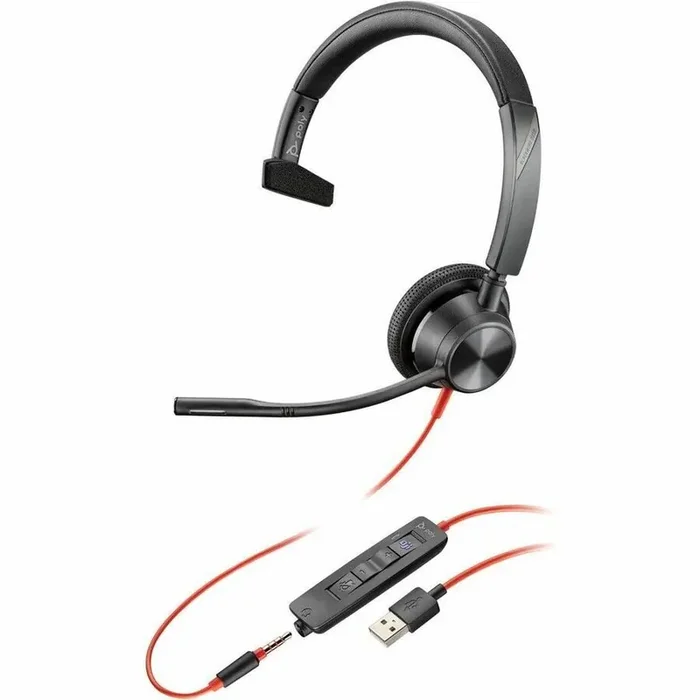Poly Blackwire 3315 Microsoft TeamsCertified USB-A Headset TAA – Mono – Mini-phone (3.5mm)
