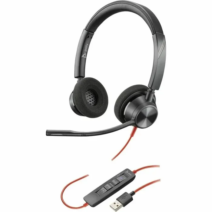 Poly Blackwire 3320 Headset – Stereo – USB Type A USB Type C Mini-phone (3.5mm) – Wired –