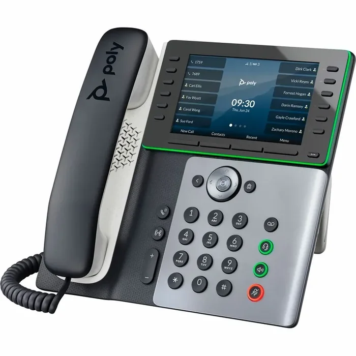 Poly Edge E500 IP Phone – Corded – Corded – Desktop, Wall Mountable – Black – VoIP – 2 x