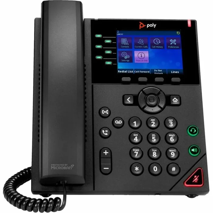 Poly OBI VVX 350 IP Phone – Corded – Corded – Desktop Wall Mountable – Black – TAA Complia