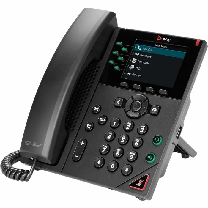 Poly VVX 350 IP Phone – Corded – Corded – Desktop, Wall Mountable – Black – TAA Compliant