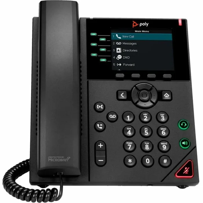 Poly VVX 350 IP Phone – Corded – Corded – Desktop, Wall Mountable – Black – VoIP – 2 x