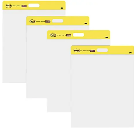 Post-it® Super Sticky Easel Pads, 20″ x 23″, 4 Pads, 20 Sheets/Pad, Back to School Supplies for Classrooms, White