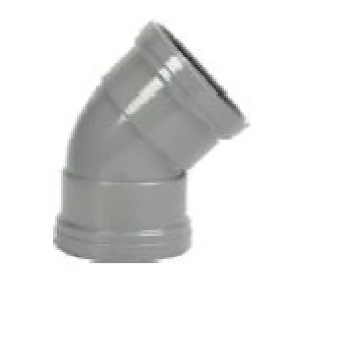 Pushfit Soil 135° Double Socket Bend 110mm Light Grey