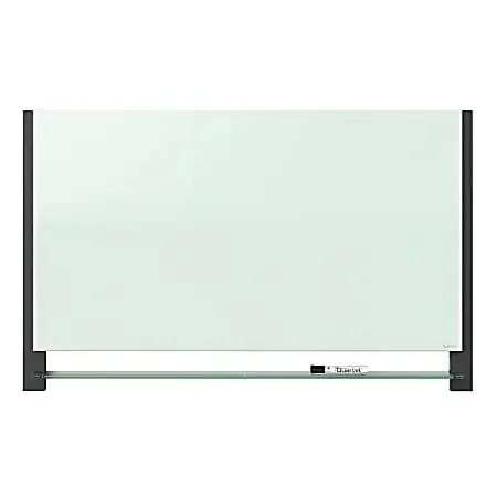 Quartet® Evoque™ Magnetic Unframed Glass Marker Whiteboard, 74″ x 42″, White/Black