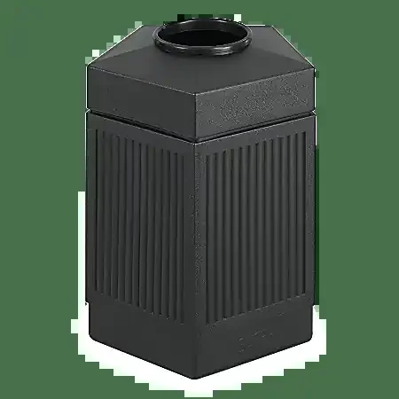 Safco® Canmeleon™ Plastic Indoor/Outdoor Trash Receptacle, 45 Gallons, 31-1/2″H x 24″W x 23″D, Black