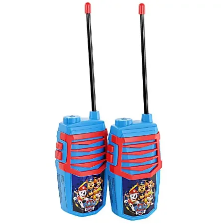 Sakar Paw Patrol 2-Piece Walkie Talkie Set With Built-In Flashlight, Blue/Red