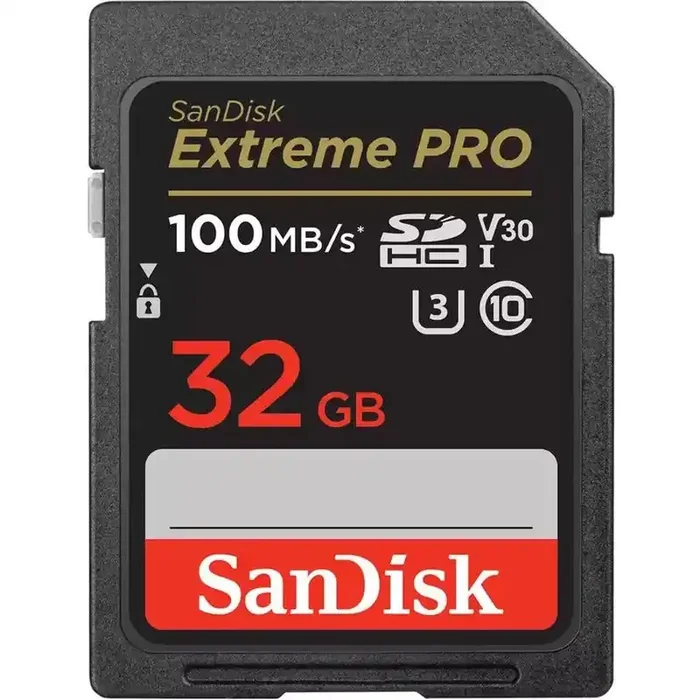 SanDisk Extreme PRO 32 GB Class 10/UHS-I (U3) V30 SDHC – 1 Pack