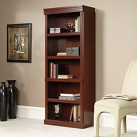 Sauder® Heritage Hill 72″H Bookcase, Open 5-Shelf, Classic Cherry