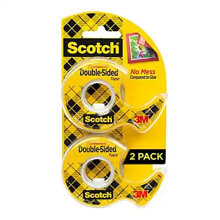 Scotch® Double Sided Tape, Permanent, 2 Tape Rolls, 3/4 in x 300 in, Home Office Supplies and School Supplies for College and Classrooms