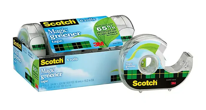 Scotch® Magic™ Greener Tape, Invisible, 6 Tape Rolls with Dispensers, 3/4 in x 600 in, Home Office Supplies and School Supplies – 6123