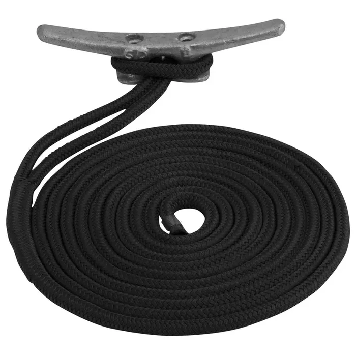 Sea-Dog Double Braided Nylon Dock Line – 5/8″ x 30‘ – Black