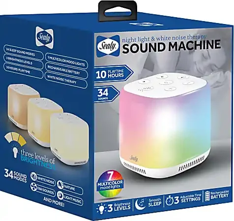 Sealy SL-HW-SN-100-WT Multicolor LED Sleep Speaker, White