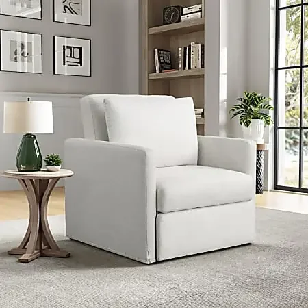 Serta Berkeley Fabric Convertible Guest Chair, Cream