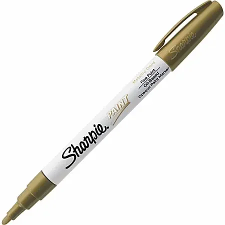 Sharpie Oil-Based Paint Marker – Fine Point – Fine Marker Point – Gold Oil Based Ink – 1 Each