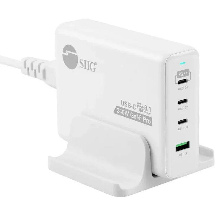 SIIG 240W GaN PD 3.1 Charger – 3C1A – Portable USB Type-C Charger – Maximum 240W output