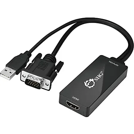 SIIG Portable VGA & USB Audio to HDMI Converter – – USB – External