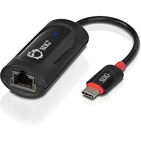 SIIG USB-C to Gigabit Ethernet Adapter – USB 3.0 – USB 3.0 Type C – 1 Port(s) – 1 – Twisted Pair – 10/100/1000Base-T – Portable