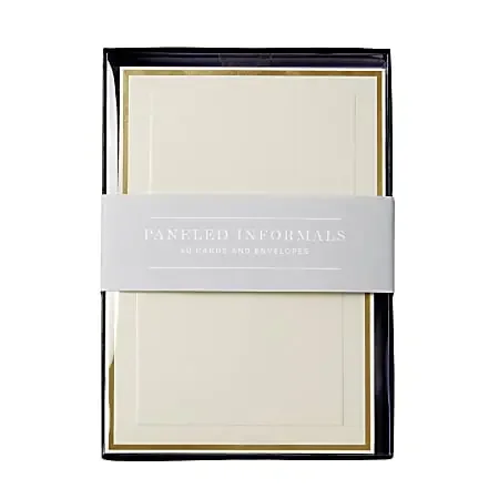 Sincerely A Collection by C.R. Gibson® Paneled Informal Notes, 3 1/2″ x 4 7/8″, Ivory, Pack Of 40