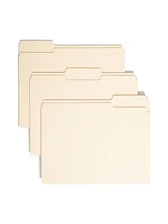 Smead® Manila Folders With Antimicrobial Protection, Letter Size, 1/3 Cut, Box Of 100