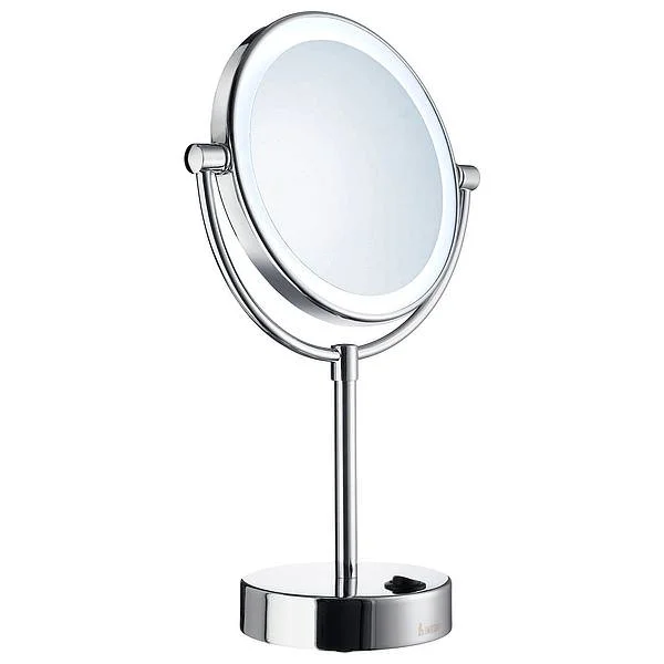 Smedbo Outline Freestanding Round LED Shaving & Make-Up Mirror