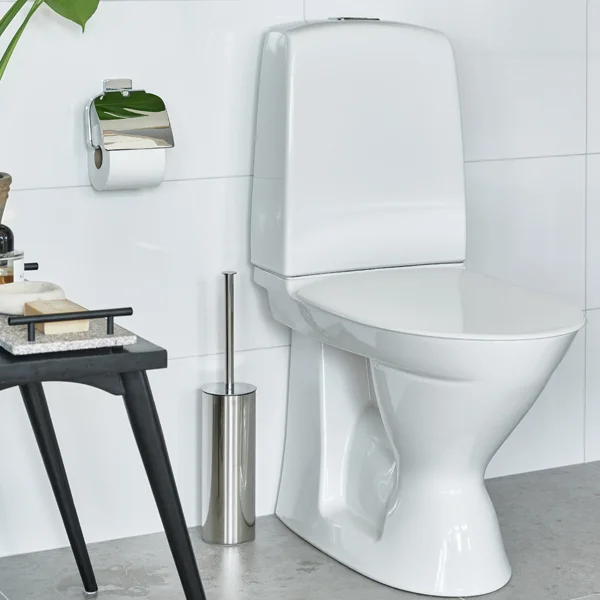 Smedbo Outline Lite Free Standing Polished Stainless Steel Round Toilet Brush