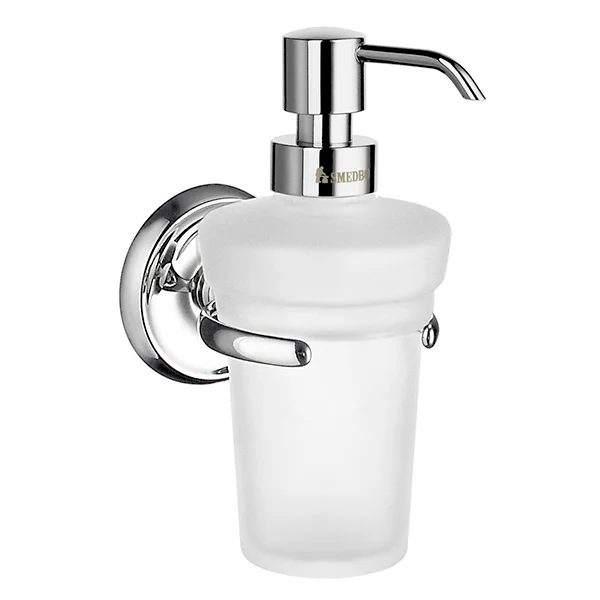 Smedbo Villa Frosted Glass Soap Dispenser With Polished Chrome Holder