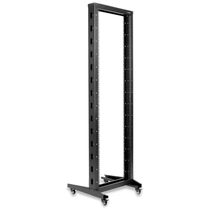 SolidRack 2-Post 42U Server Rack with Casters – Cold-rolled Steel CRS – For Server, LAN